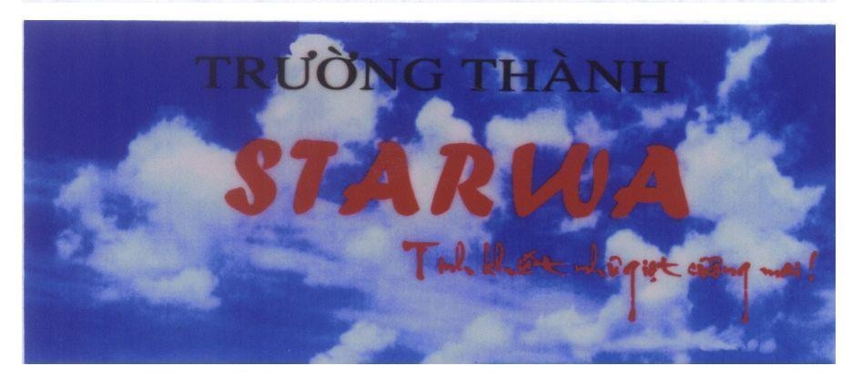 Mẫu nhãn hiệu Trường Thành STARWA tinh khiết như giọt sương mai