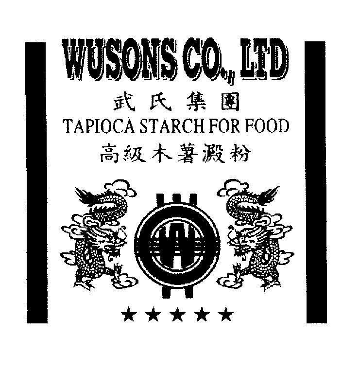 Mẫu nhãn hiệu W WUSONS CO., LTD TAPIOCA STARCH FOR FOOD [Wu Shi Ji Tuan:tập đoàn Vũ Thị, Gao Ji Mu Shu Dian Fen: Bột sắn chất lượng cao]
