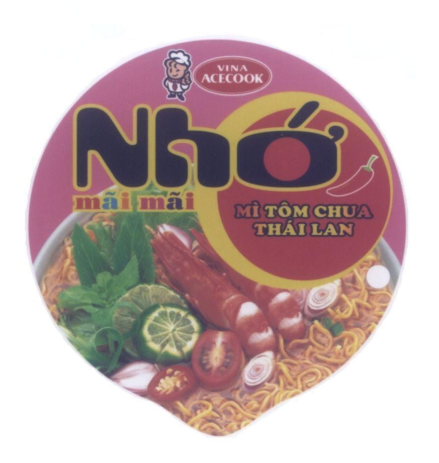 Mẫu nhãn hiệu VINA ACECOOK Nhớ mãi mãi Mì Tôm Chua Thái Lan