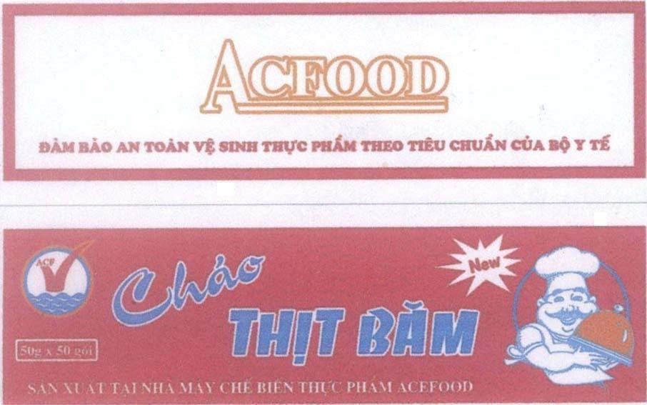 Mẫu nhãn hiệu ACFOOD Đảm Bảo An Toàn Vệ Sinh Thực Phẩm Theo Tiêu Chuẩn Của Bộ Y Tế Cháo Thịt Băm ACF New...