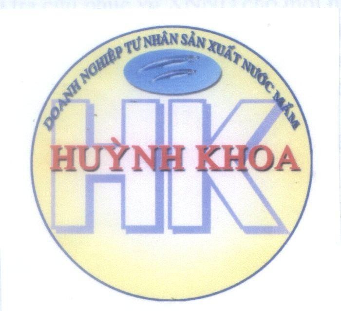 Mẫu nhãn hiệu HK Huỳnh Khoa Doanh nghiệp tư nhân sản xuất nước mắm