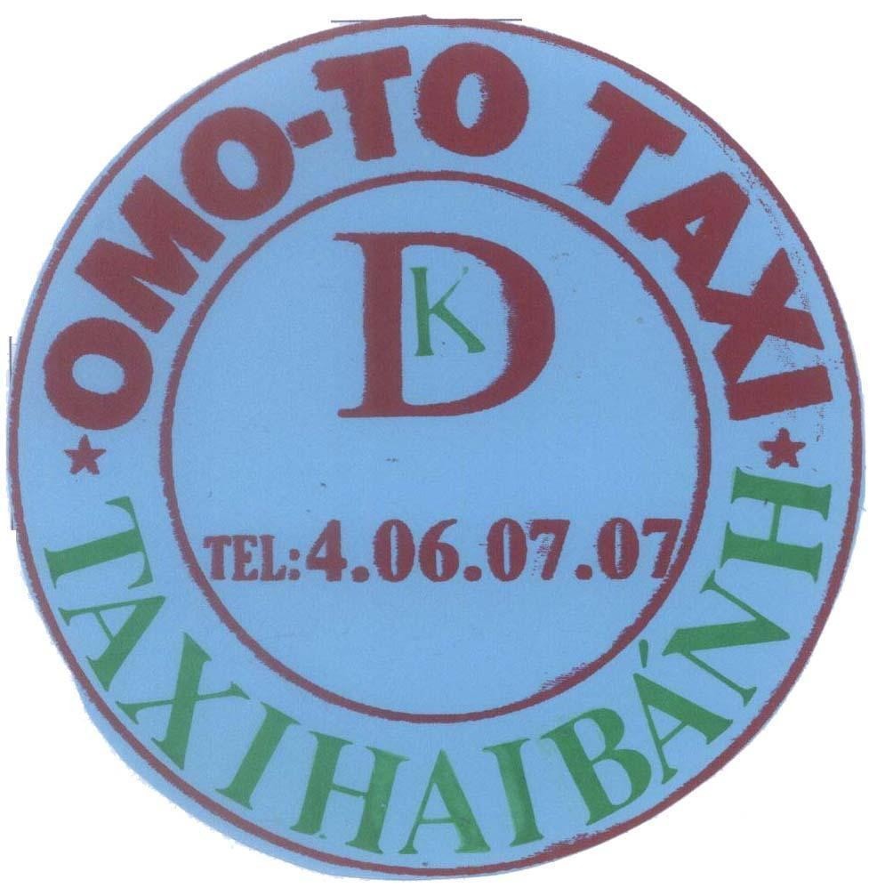 Mẫu nhãn hiệu OMO-TO TAXI TAXI hai bánh K D TEL 4060707