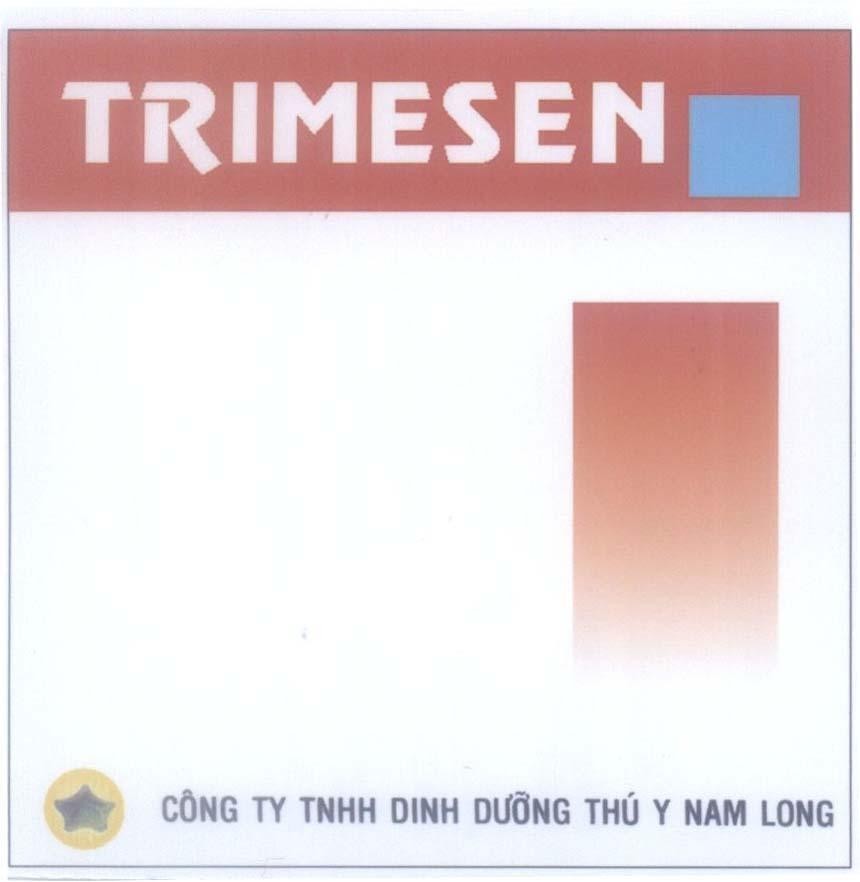 Mẫu nhãn hiệu TRIMESEN công ty TNHH dinh dưỡng thú y Nam Long