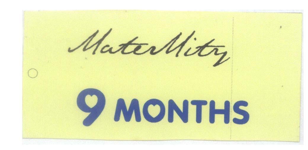 Mẫu nhãn hiệu MaterMity 9 MONTHS