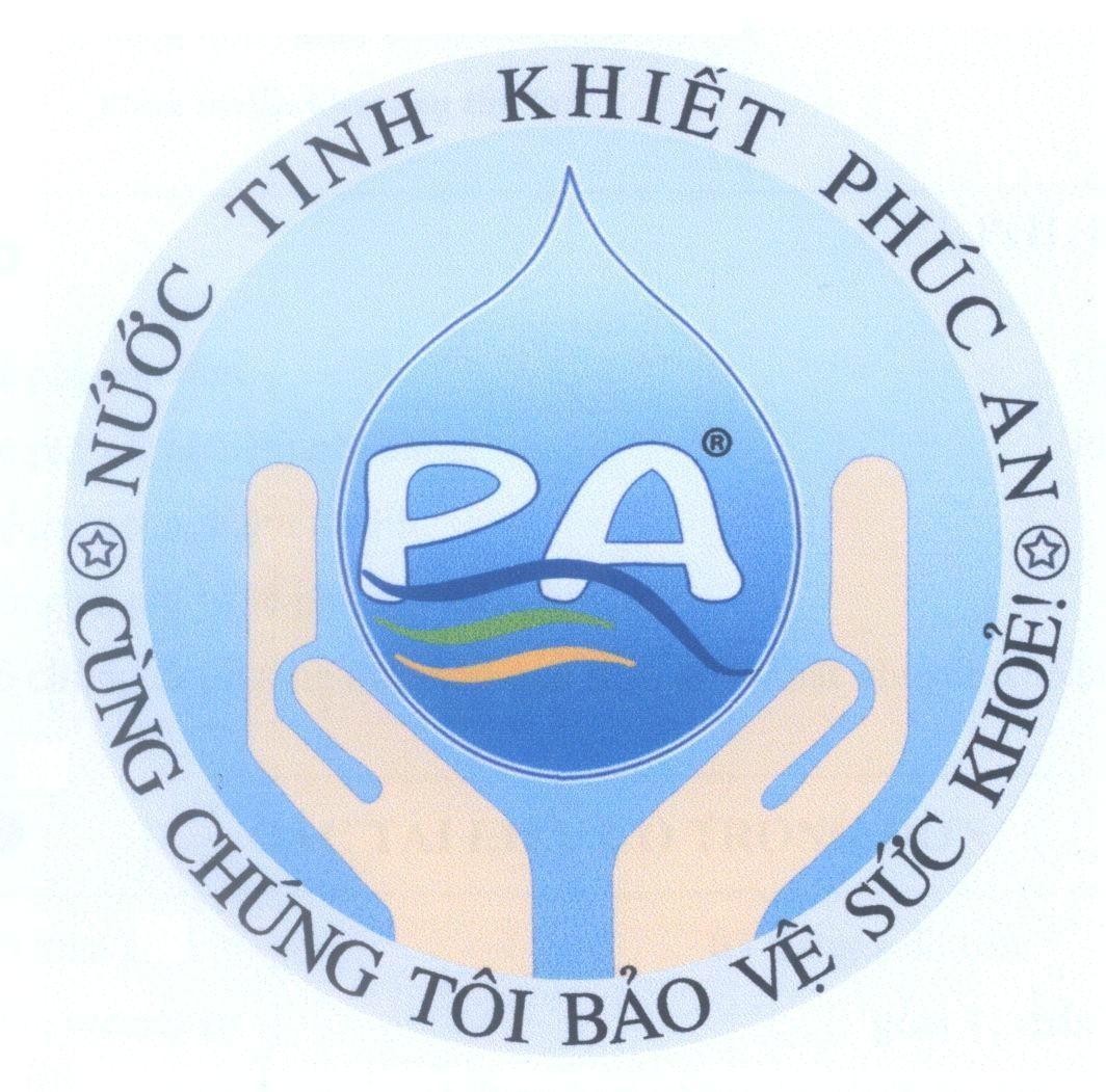 Mẫu nhãn hiệu PA Nước tinh khiết Phúc An cùng chúng tôi bảo vệ sức khoẻ