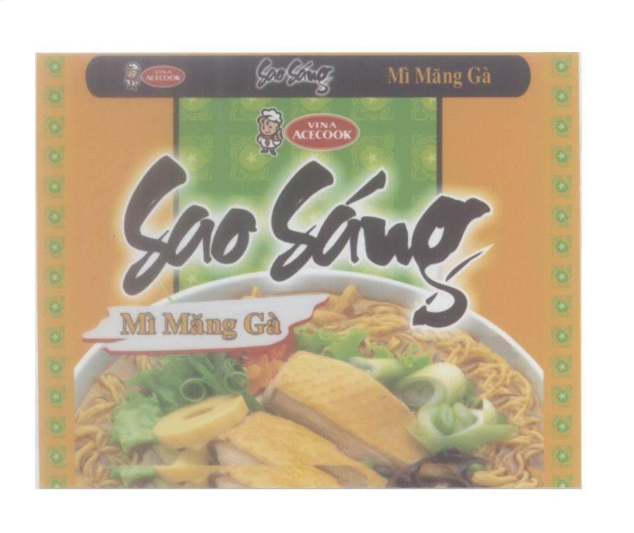 Mẫu nhãn hiệu VINA ACECOOK Sao Sáng Mì Măng Gà