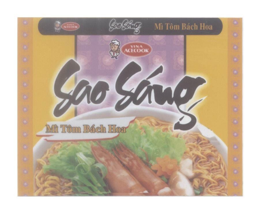 Mẫu nhãn hiệu VINA ACECOOK Sao Sáng Mì Tôm Bách Hoa