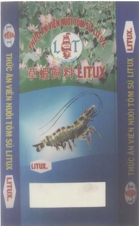 Mẫu nhãn hiệu LITUX L T thức ăn viên nuôi tôm sú LITUX [tsao hsia szu liao: litux]