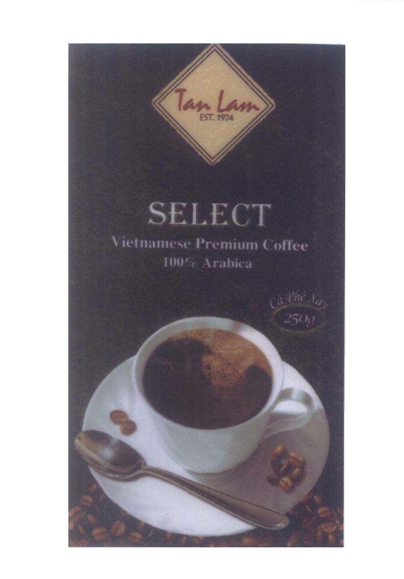 Mẫu nhãn hiệu Tan Lam SELECT Vietnamese Premium Coffee 100% Arabica