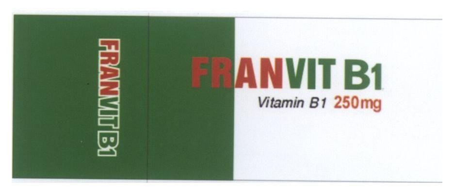 Mẫu nhãn hiệu FRANVIT B1 Vitamin B1 250mg