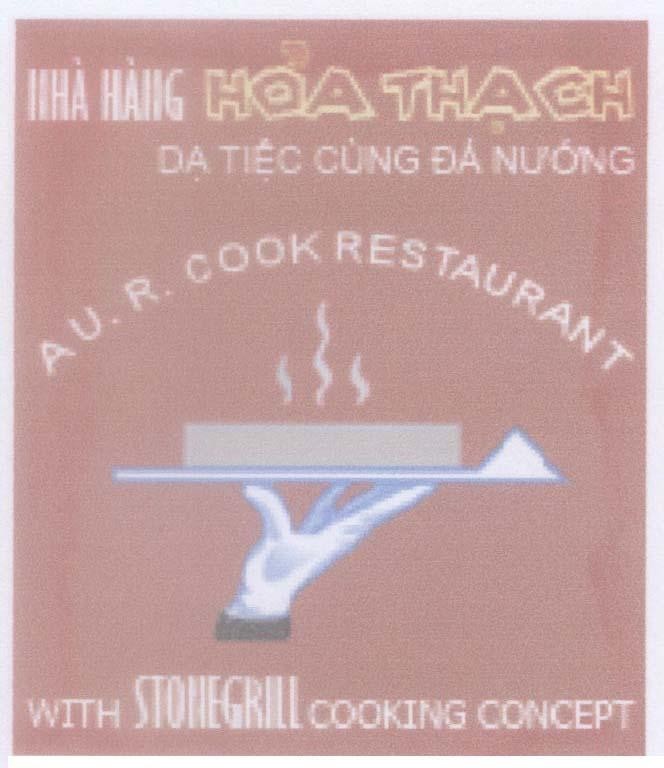Mẫu nhãn hiệu Nhà hàng Hoả Thạch dạ tiệc cùng đá nướng AU. R. COOK RESTAURANT WITH STONEGRILL COOKING CONCEPT