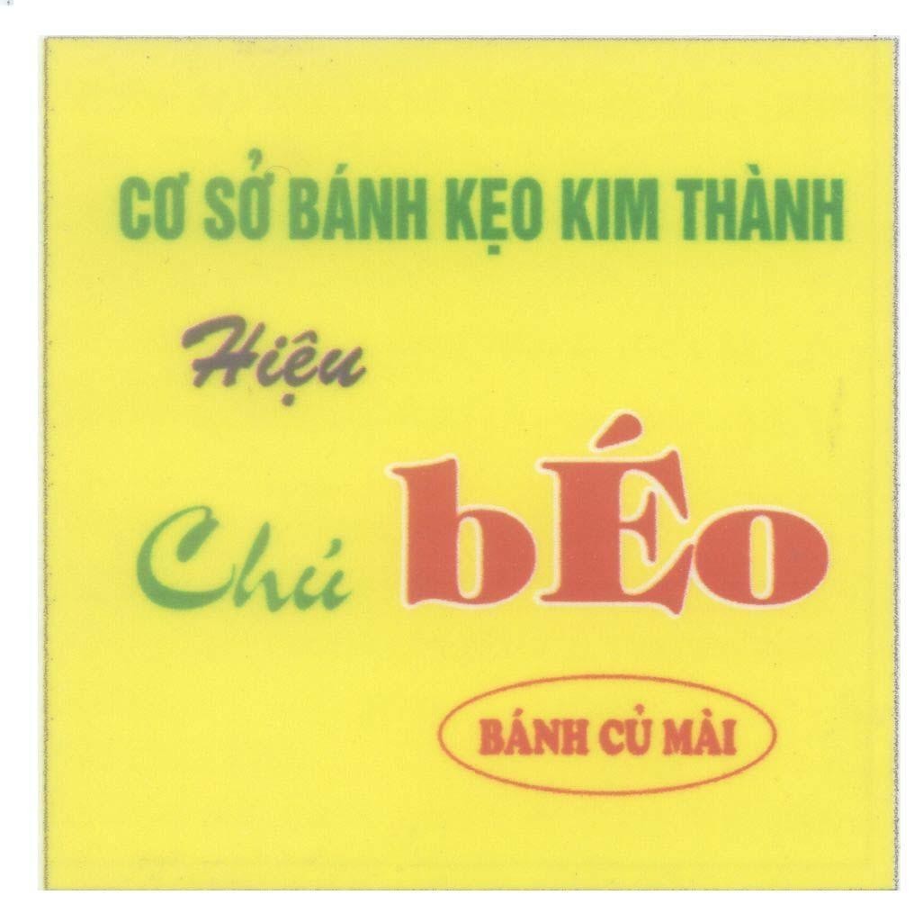 Mẫu nhãn hiệu Cơ sở bánh kẹo Kim Thành hiệu chú Béo bánh củ mài