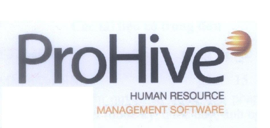 Mẫu nhãn hiệu ProHive HUMAN RESOURCE MANAGEMENT SOFTWARE
