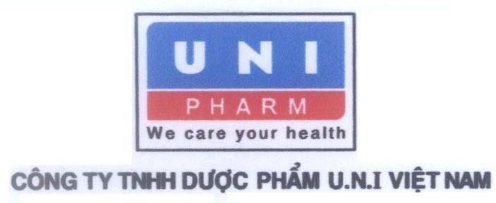 Mẫu nhãn hiệu Công Ty TNHH Dược Phẩm U.N.I Việt Nam UNI PHARM We care your health