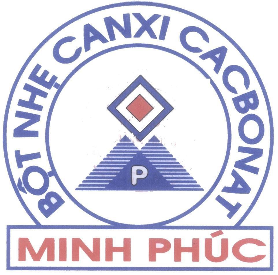 Mẫu nhãn hiệu Minh Phúc Bột Nhẹ CANXI CACBONAT M P