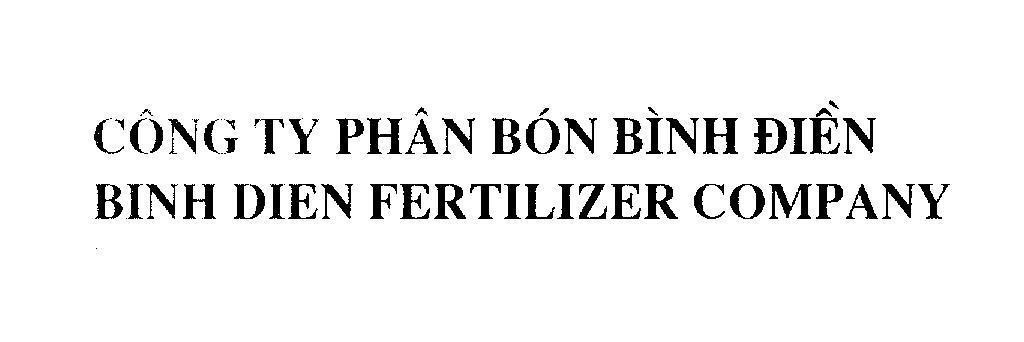Mẫu nhãn hiệu Công Ty Phân Bón Bình Điền BINH DIEN FERTILIZER COMPANY