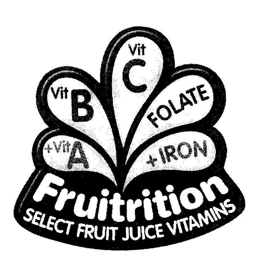 Mẫu nhãn hiệu Fruitrition SELECT FRUIT JUICE VITAMINS Vit C Vit B Vit A FOLATE IRON