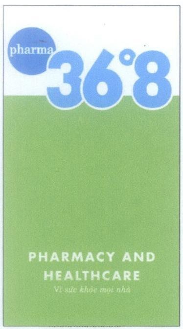 Mẫu nhãn hiệu pharma 36o8 PHARMACY AND HEALTHCARE Vì sức khỏe mọi nhà