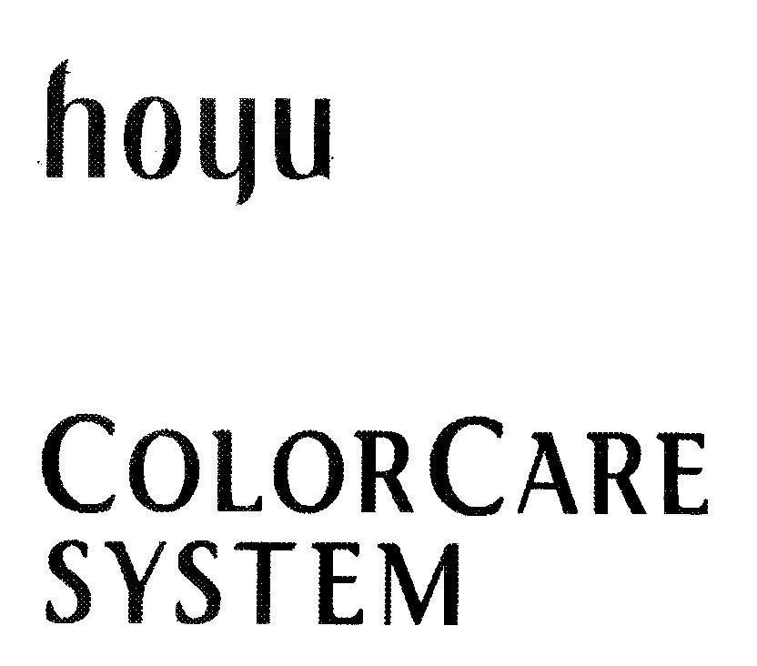 Mẫu nhãn hiệu hoyu COLORCARE SYSTEM