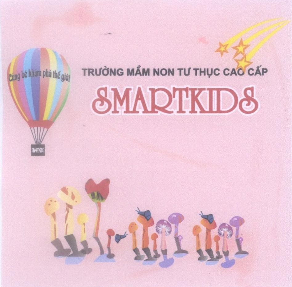 Mẫu nhãn hiệu SMARTKIDS Trường Mầm Non Tư Thục Cao Cấp Cùng bé khám phá thế giới