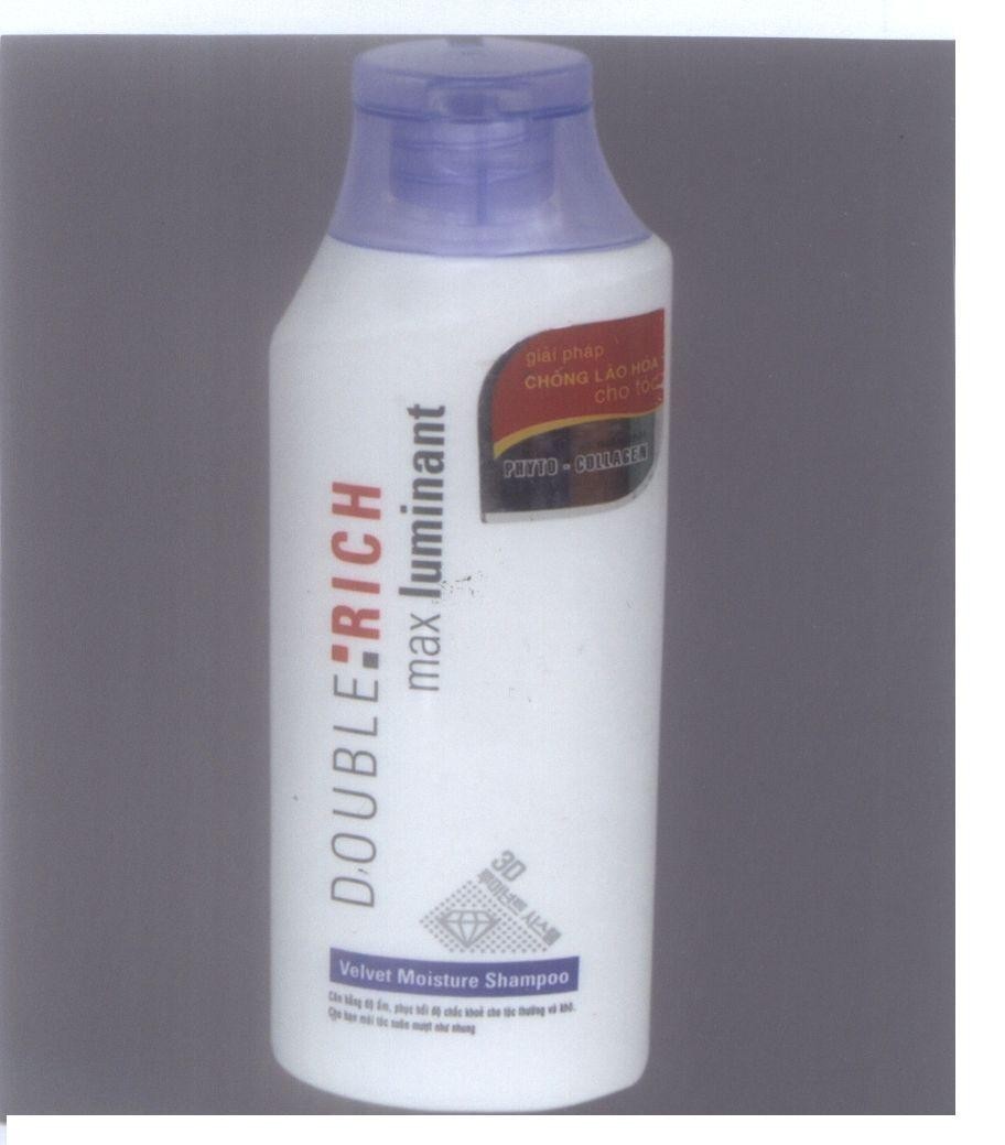 Mẫu nhãn hiệu DOUBLE RICH MAX luminant Velvet Moisture Shampoo giải pháp chống lão hoá cho tóc