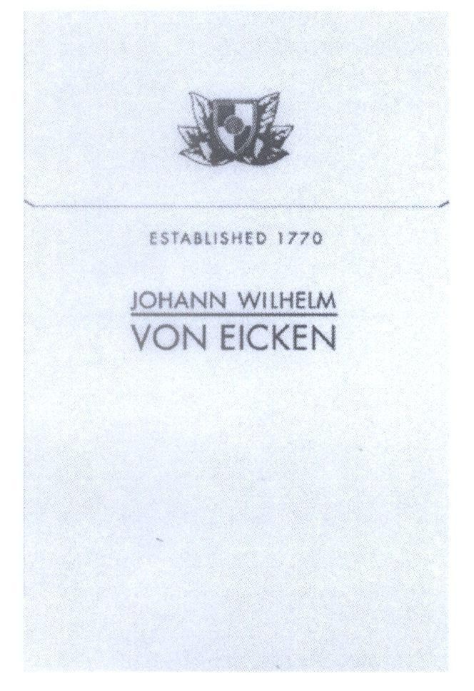Mẫu nhãn hiệu Johann Wilhelm VON EICKEN ESTABLISHED 1770