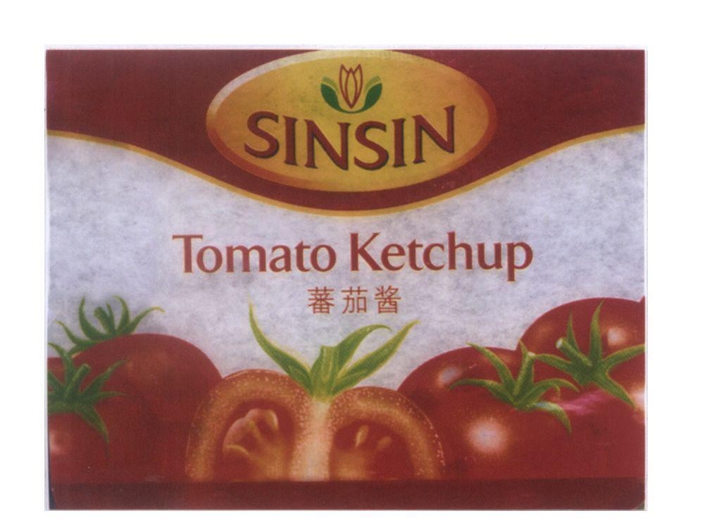 Mẫu nhãn hiệu SINSIN Tomato Ketchup [tương cà chua]