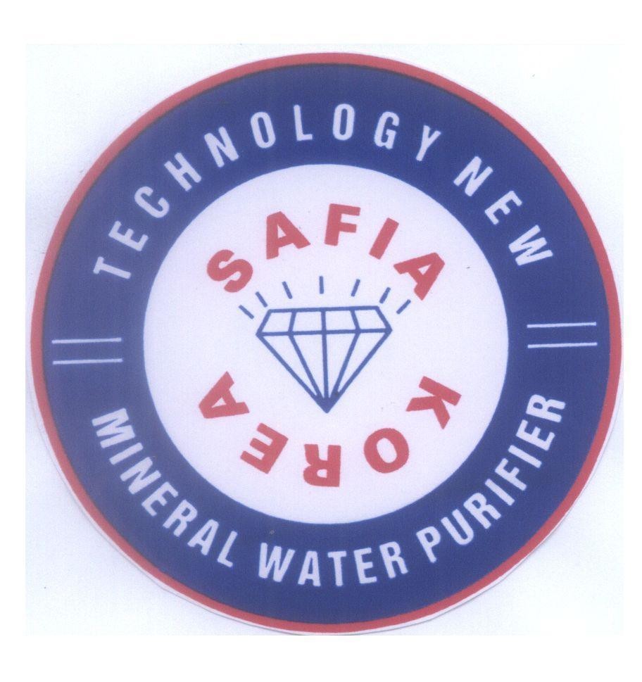 Mẫu nhãn hiệu SAFIA KOREA TECHNOLOGY NEW MINERAL WATER PURIFIER