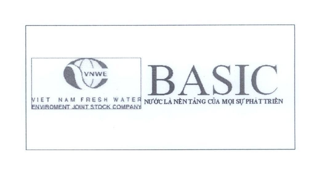 Mẫu nhãn hiệu BASIC Nước Là Nền Tảng Của Mọi Sự Phát Triển VNWE VIET NAM FRESH WATER ENVIROMENT JOINT STOCK COMPANY