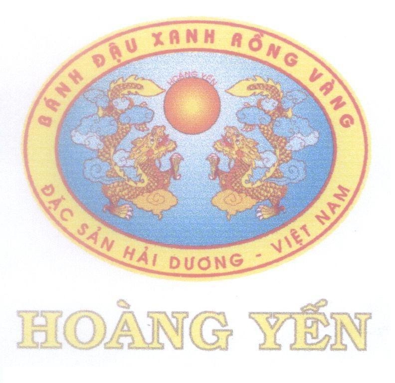 Mẫu nhãn hiệu Hoàng Yến Bánh Đậu Xanh Rồng Vàng Đặc Sản Hải Dương - Việt Nam
