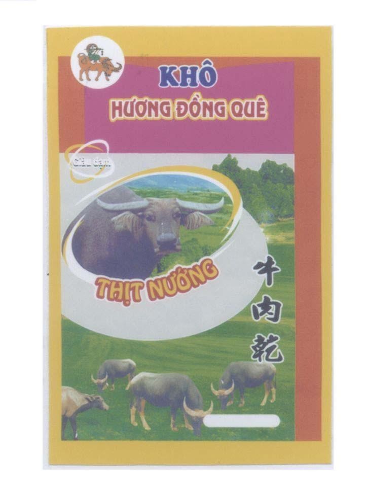 Mẫu nhãn hiệu Khô Hương Đồng Quê Thịt Nướng Giàu Đạm [Niu rou gan: thị bò khô]