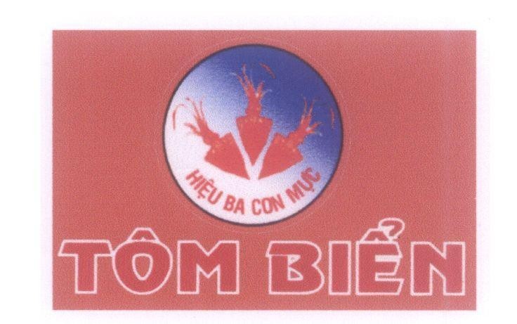 Mẫu nhãn hiệu Hiệu Ba Con Mực Tôm Biển