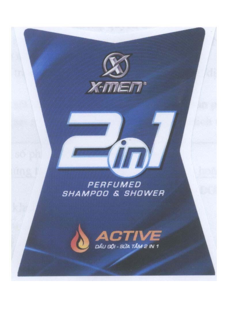 Mẫu nhãn hiệu X X-MEN 2 in 1 PERFUMED SHAMPOO & SHOWER ACTIVE Dầu Gội - Sữa Tắm 2 IN 1