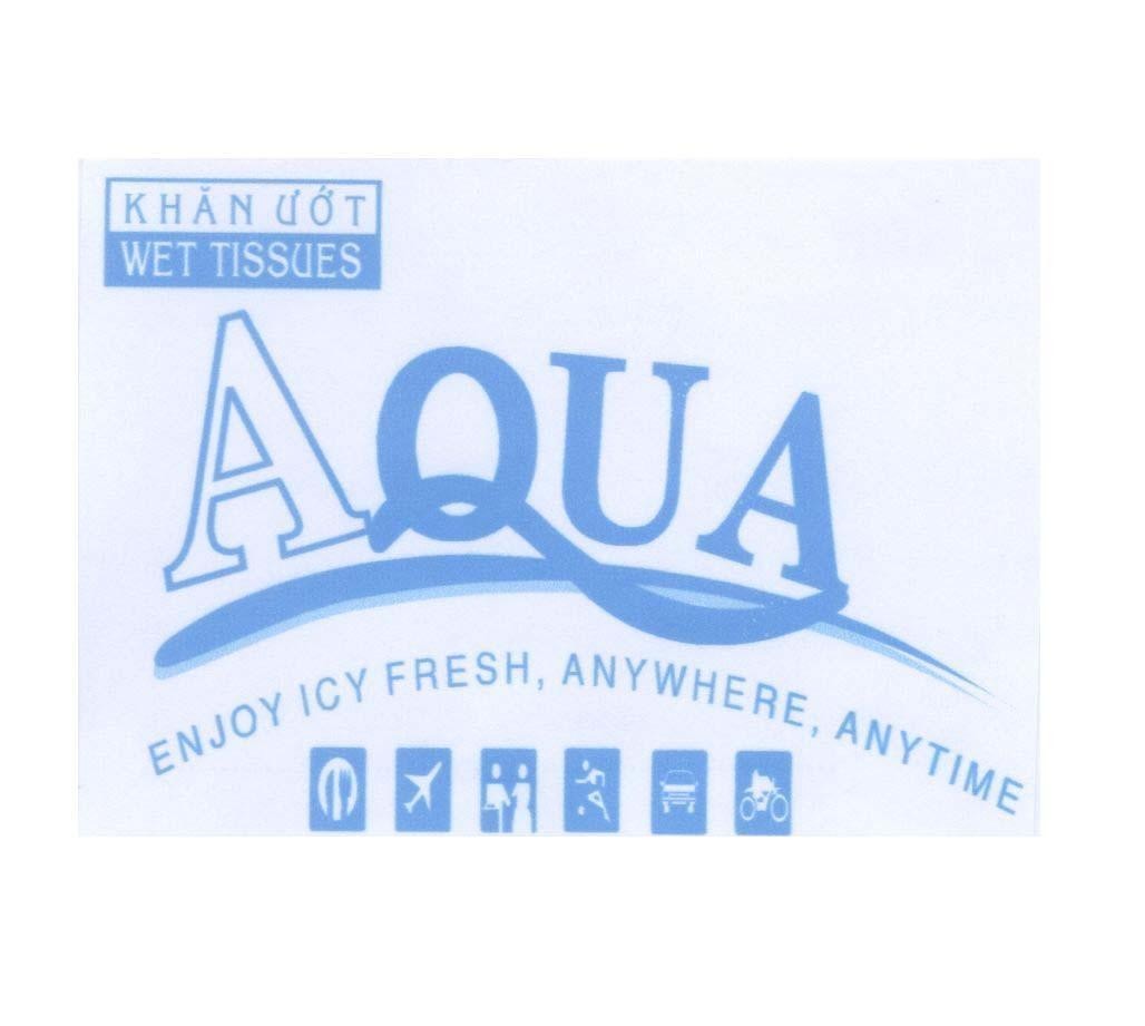 Mẫu nhãn hiệu AQUA Khăn Ướt WET TISSUES ENJOY ICY FRESH, ANYWHERE, ANYTIME