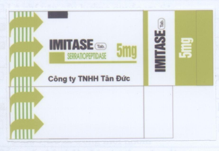 Mẫu nhãn hiệu IMITASE SERRATIONPEPTIDASE 5mg Công ty TNHH Tân Đức