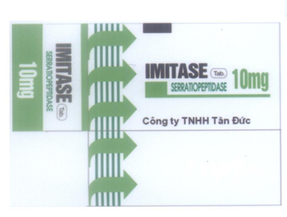 Mẫu nhãn hiệu IMITASE SERRATIOPEPTIDASE Công ty TNHH Tân Đức Tab 10mg