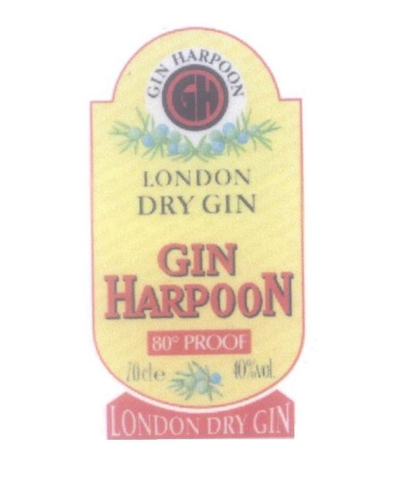 Mẫu nhãn hiệu GIN HARPOON LON DON DRY GIN
