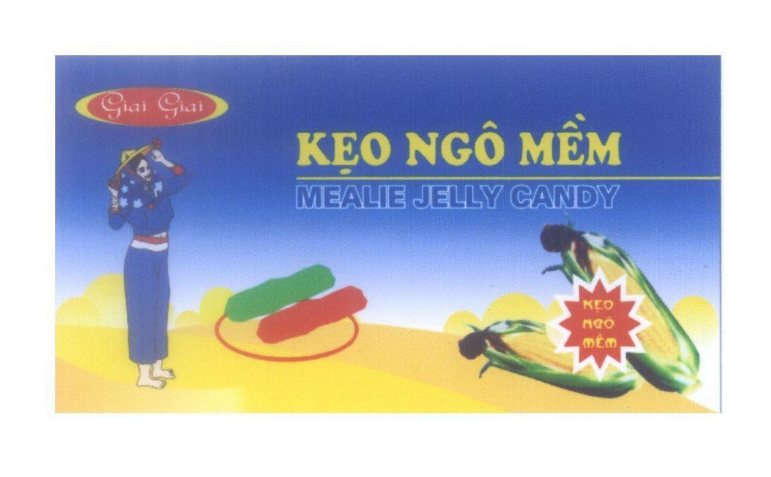 Mẫu nhãn hiệu Kẹo Ngô Mềm MEALIE JELLY CANDY Giai Giai