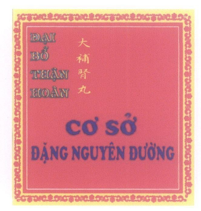 Mẫu nhãn hiệu Đại Bổ Thận Hoàn [ Da Bu Shen Wan: Đại bổ thận hoàn] Cơ Sở Đặng Nguyên Đường