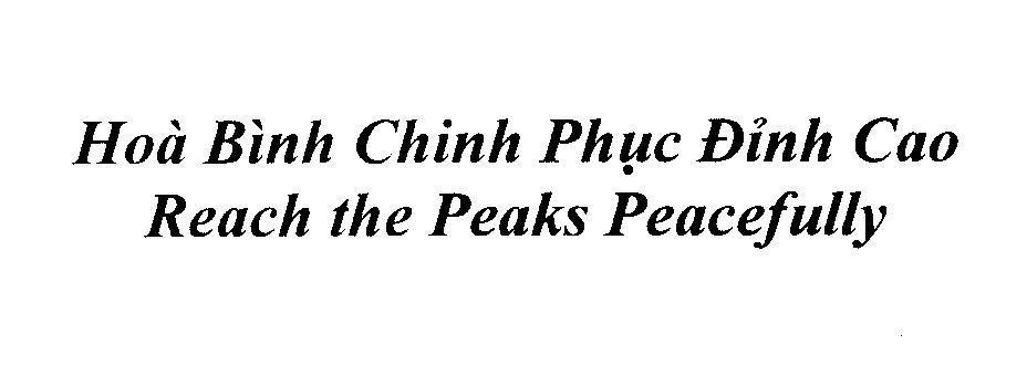 Mẫu nhãn hiệu Hoà Bình Chinh Phục Đỉnh Cao Reach the Peaks Peacefully