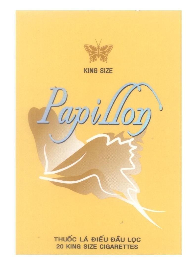 Mẫu nhãn hiệu Papillon KING SIZE Thuốc Lá Đầu Lọc 20 KING SIZE CIGARETTES