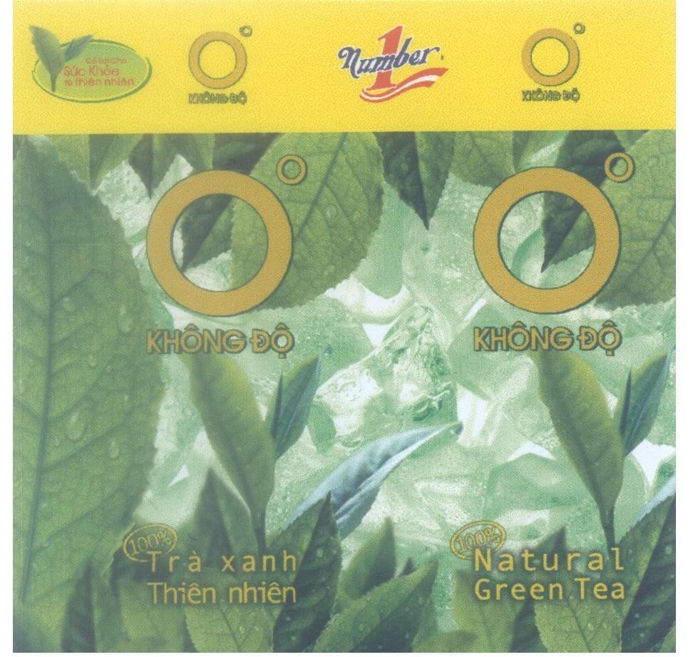 Mẫu nhãn hiệu Number 1 không độ Trà xanh Thiên nhiên có lợi cho sức khoẻ từ thiên nhiên Natural Green Tea