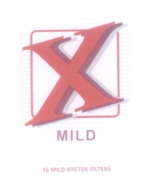 Mẫu nhãn hiệu X MILD 16 MILD KRETEK FILTERS
