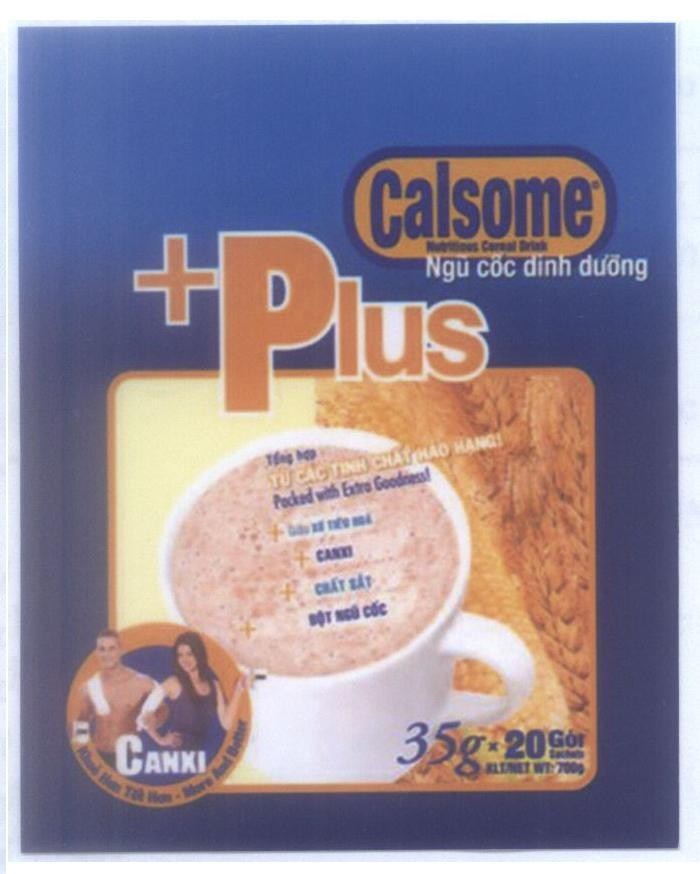 Mẫu nhãn hiệu Calsome Ngũ cốc dinh dưỡng +Plus Nutritious Cereal Drink