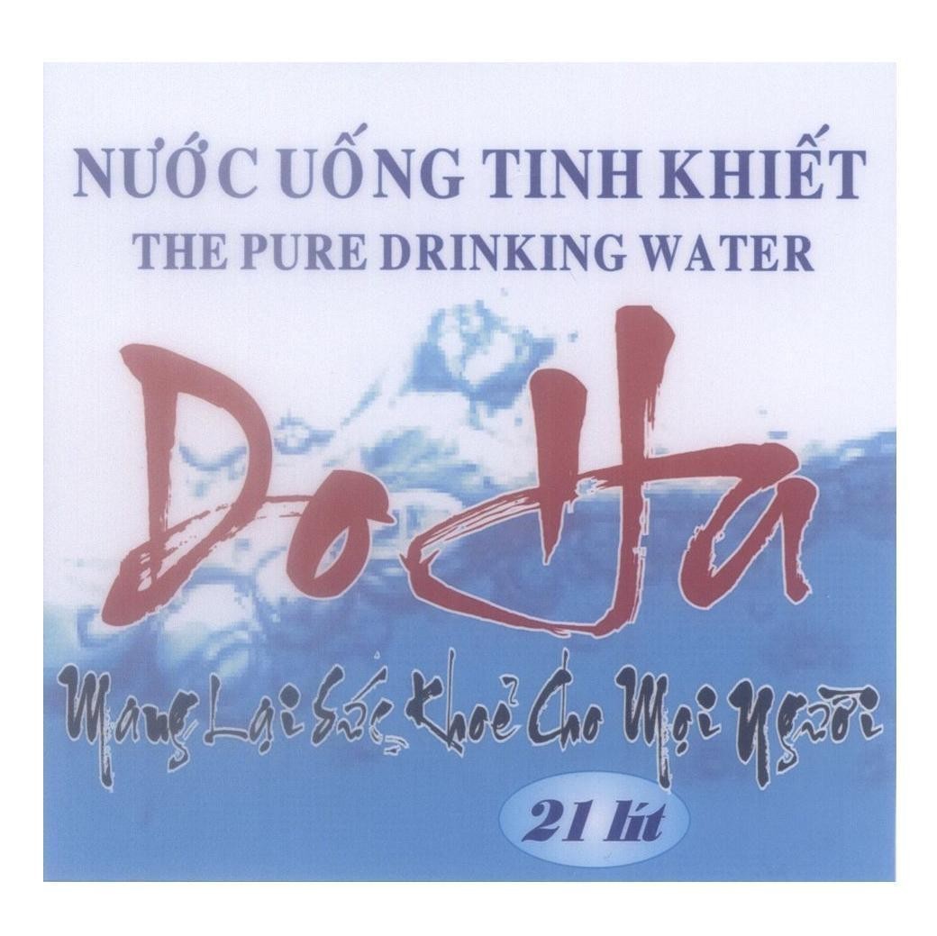 Mẫu nhãn hiệu Nước Uống Tinh Khiết THE PURE DRINKING WATER Do Ha Mang Lại Sức Khoẻ Cho Mọi Người 21 lít