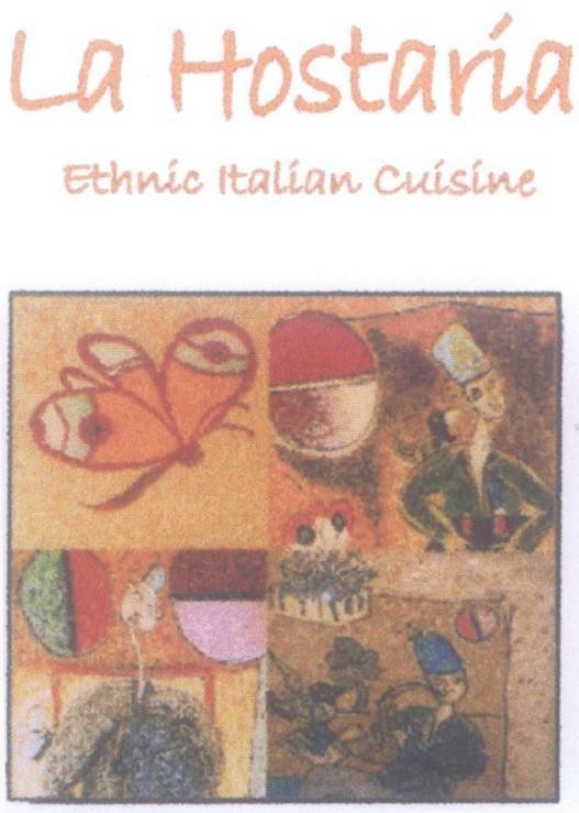 Mẫu nhãn hiệu La Hostaria Ethnic Italian Cuisine