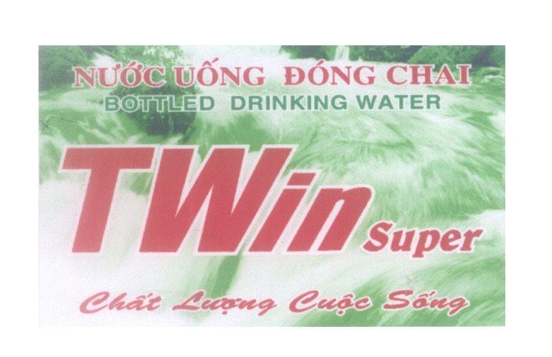 Mẫu nhãn hiệu TWin super Nước Uống Đóng Chai BOTTLED DRINKING WATER Chất Lượng Cuộc Sống