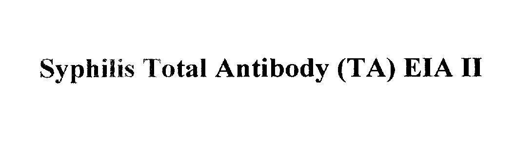 Mẫu nhãn hiệu Syphilis Total Antibody (TA) EIA II
