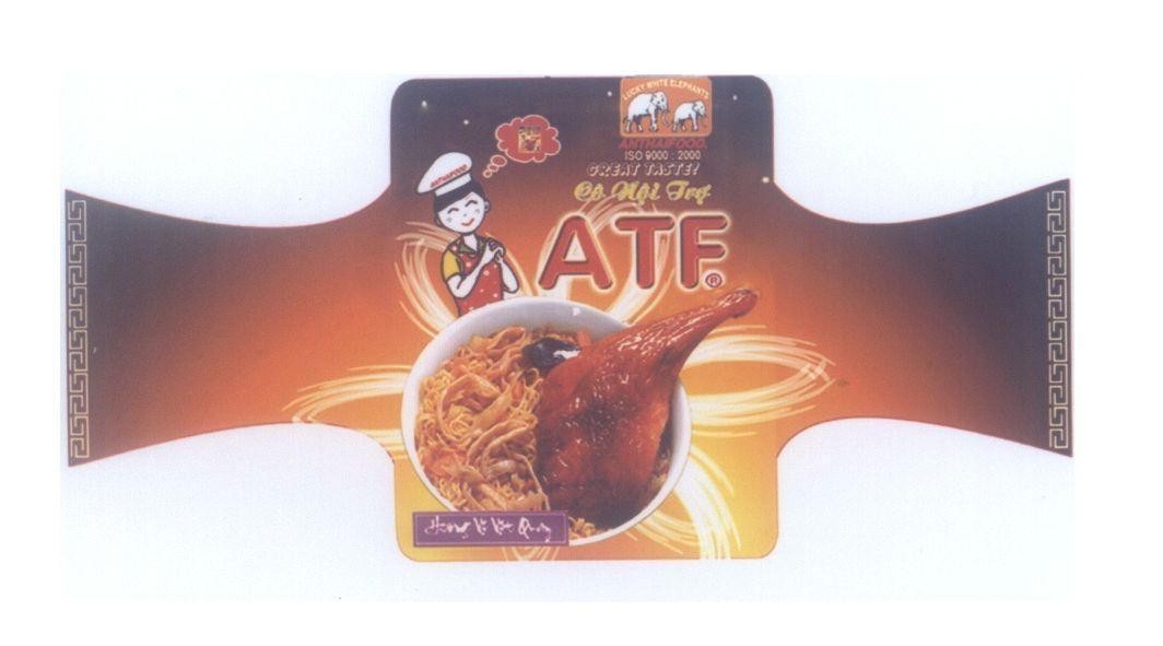 Mẫu nhãn hiệu ATF LUCKY WHITE ELEPHANTS ANTHAIFOOD GREAT TASTE! Cô Nội Trợ Hương Vị Vịt Quay