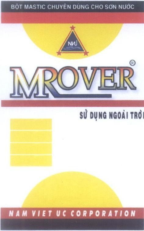 Mẫu nhãn hiệu NVU MROVER Bột MASTIC Chuyên Dùng Cho Sơn Nước Sử Dụng Ngoài Trời NAM VIET UC CORPORATION